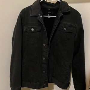 Black Denim Jacket with Sherpa fur